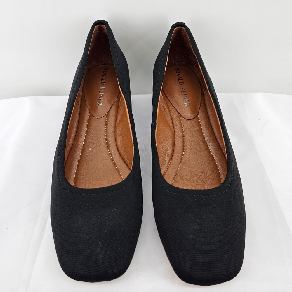 NWOB Women's Donald Pliner Dreww Block Heel Pumps Crepe Elastic Black Size 8M